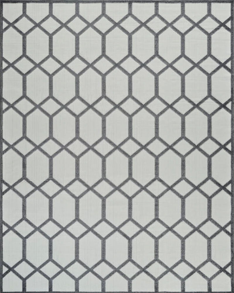 Aspen Grey Geometric Modern Rug