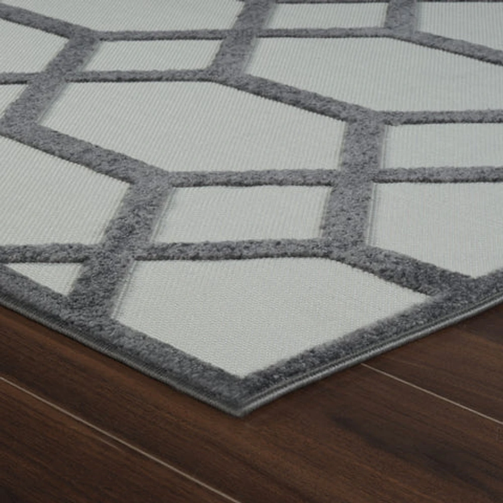 Aspen Grey Geometric Modern Rug