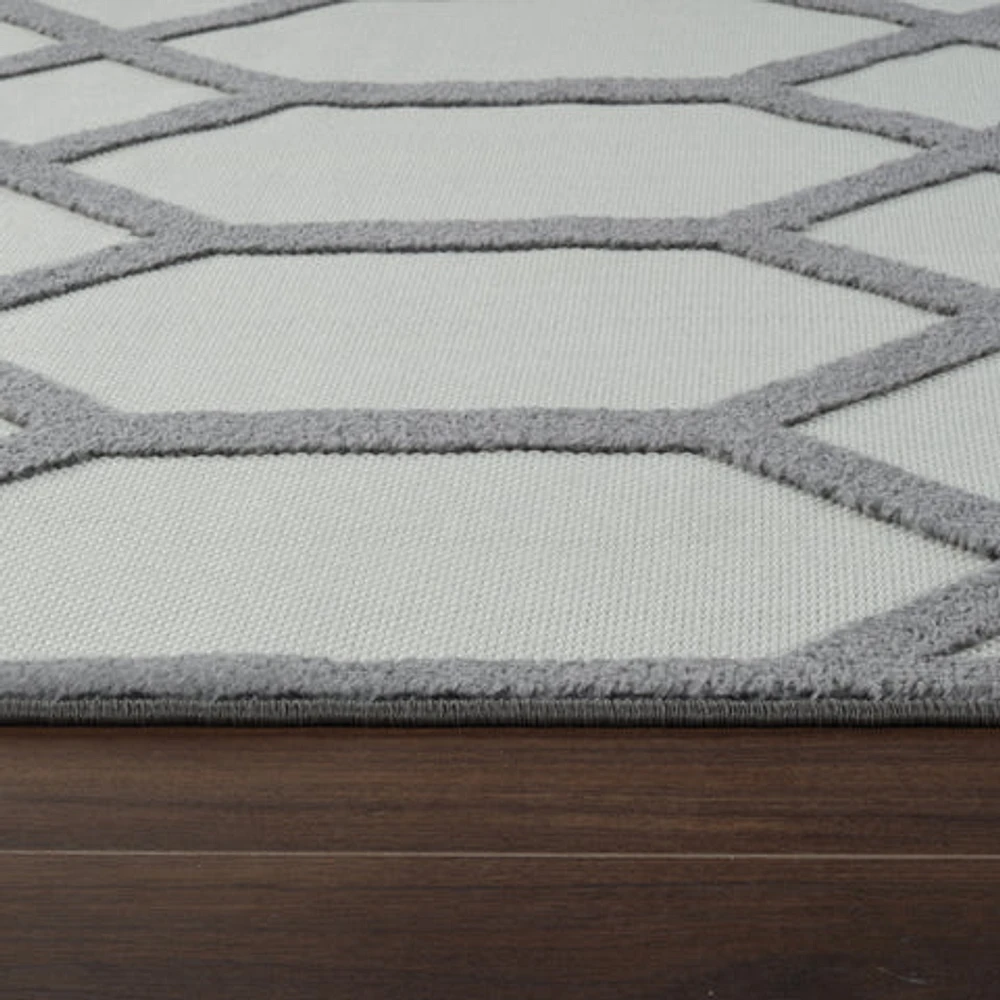Aspen Grey Geometric Modern Rug