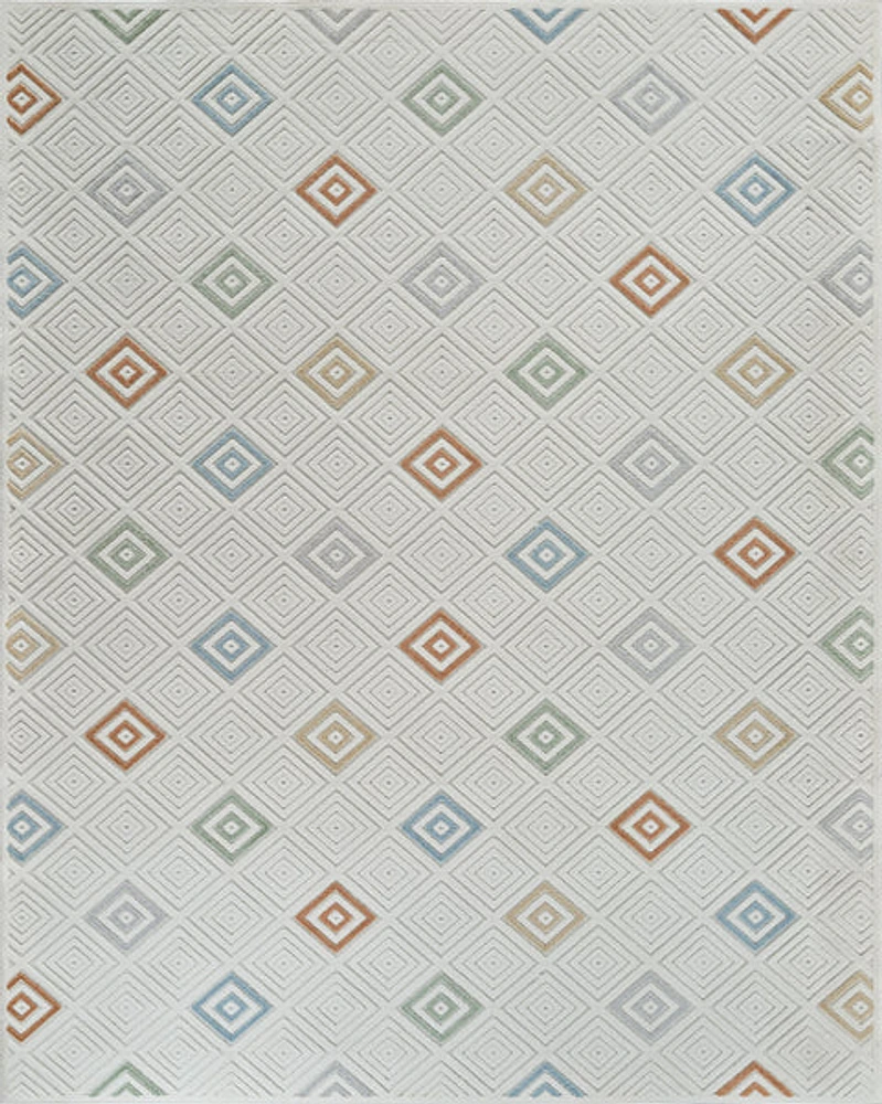 Aspen Cream Geometric Diamond Rug