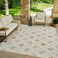 Aspen Cream Geometric Diamond Rug
