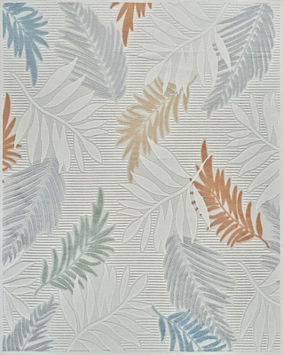 Aspen Cream Tropical Leaf Rug