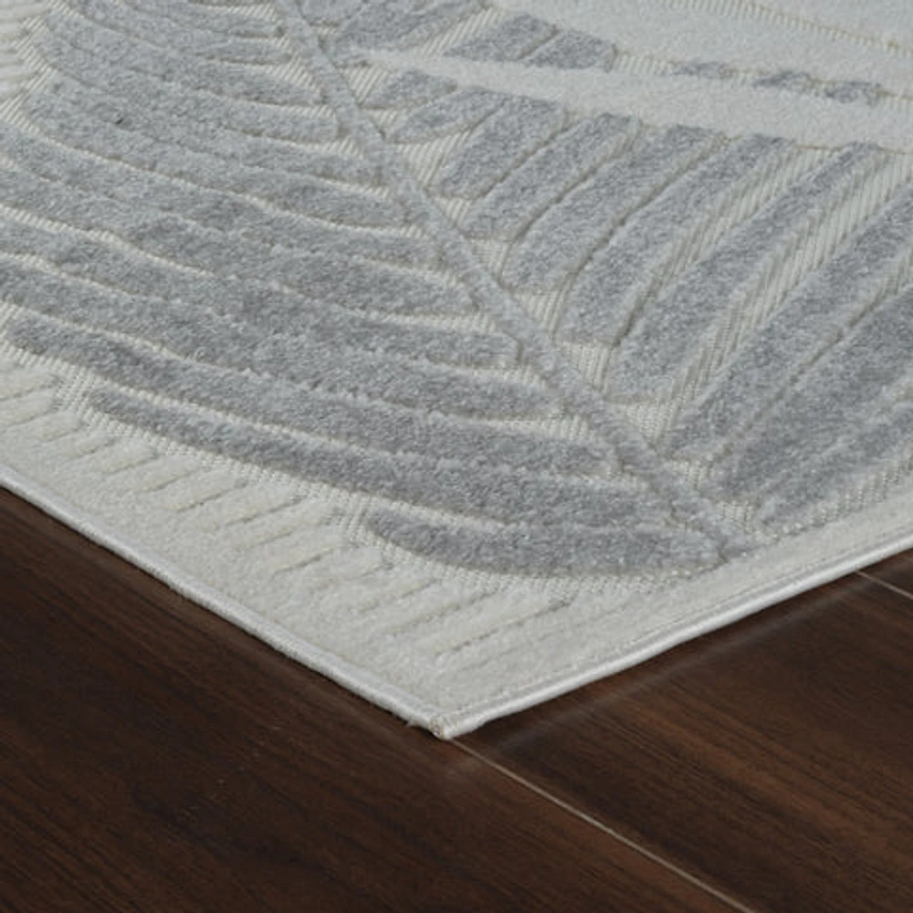 Aspen Cream Tropical Leaf Rug