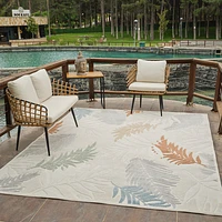 Aspen Cream Tropical Leaf Rug