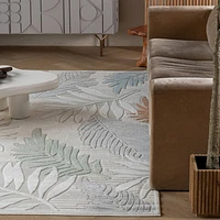 Aspen Cream Tropical Leaf Rug