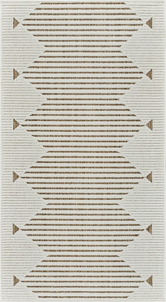 Aurora Beige Tribal Stripe Rug