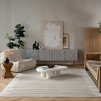 Aurora Beige Tribal Stripe Rug