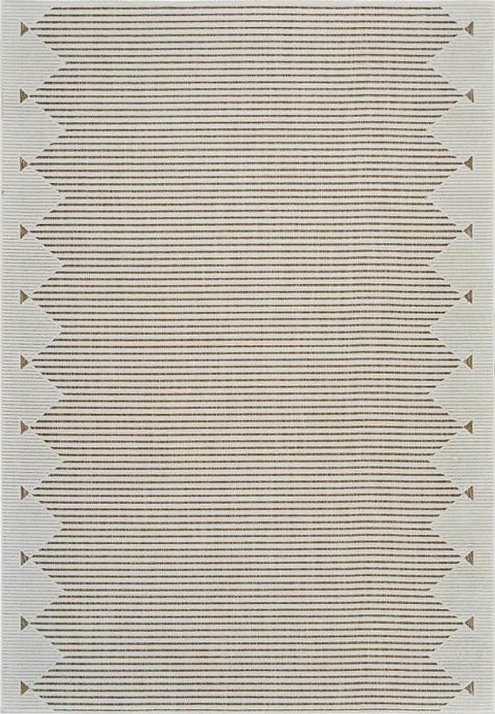 Aurora Beige Tribal Stripe Rug
