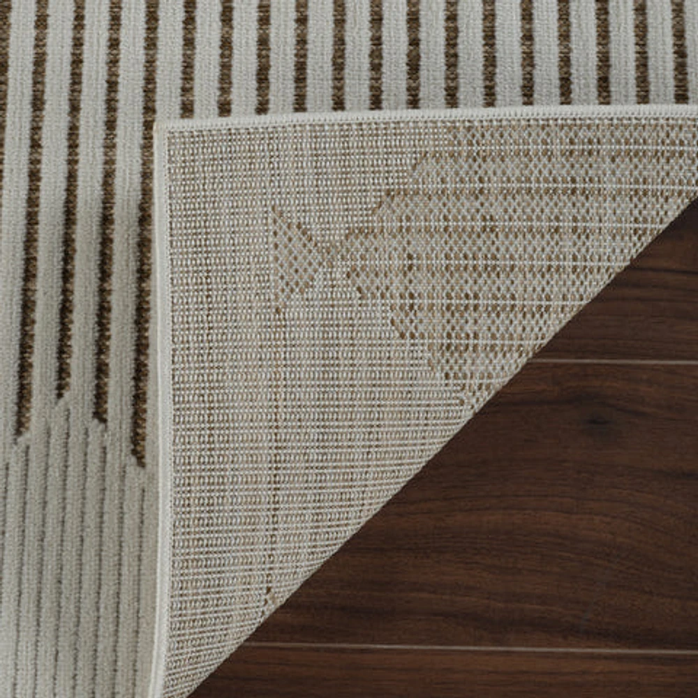 Aurora Beige Tribal Stripe Rug