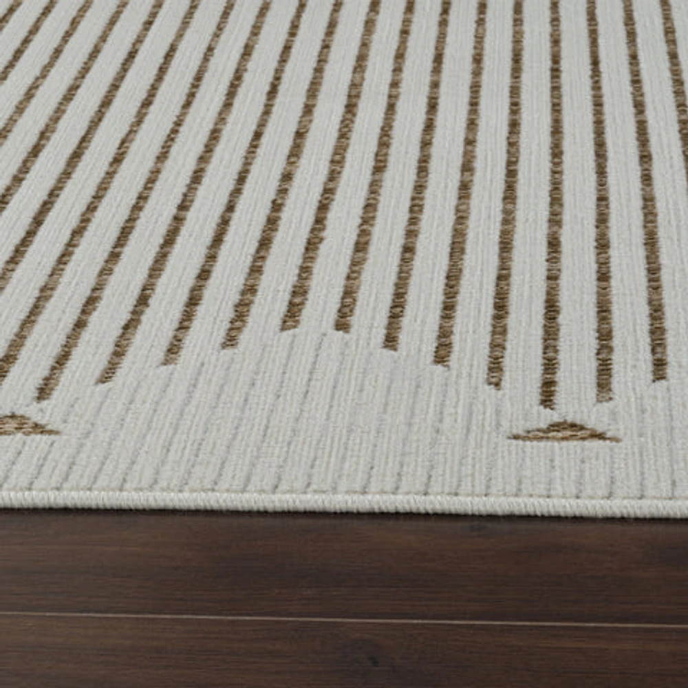 Aurora Beige Tribal Stripe Rug