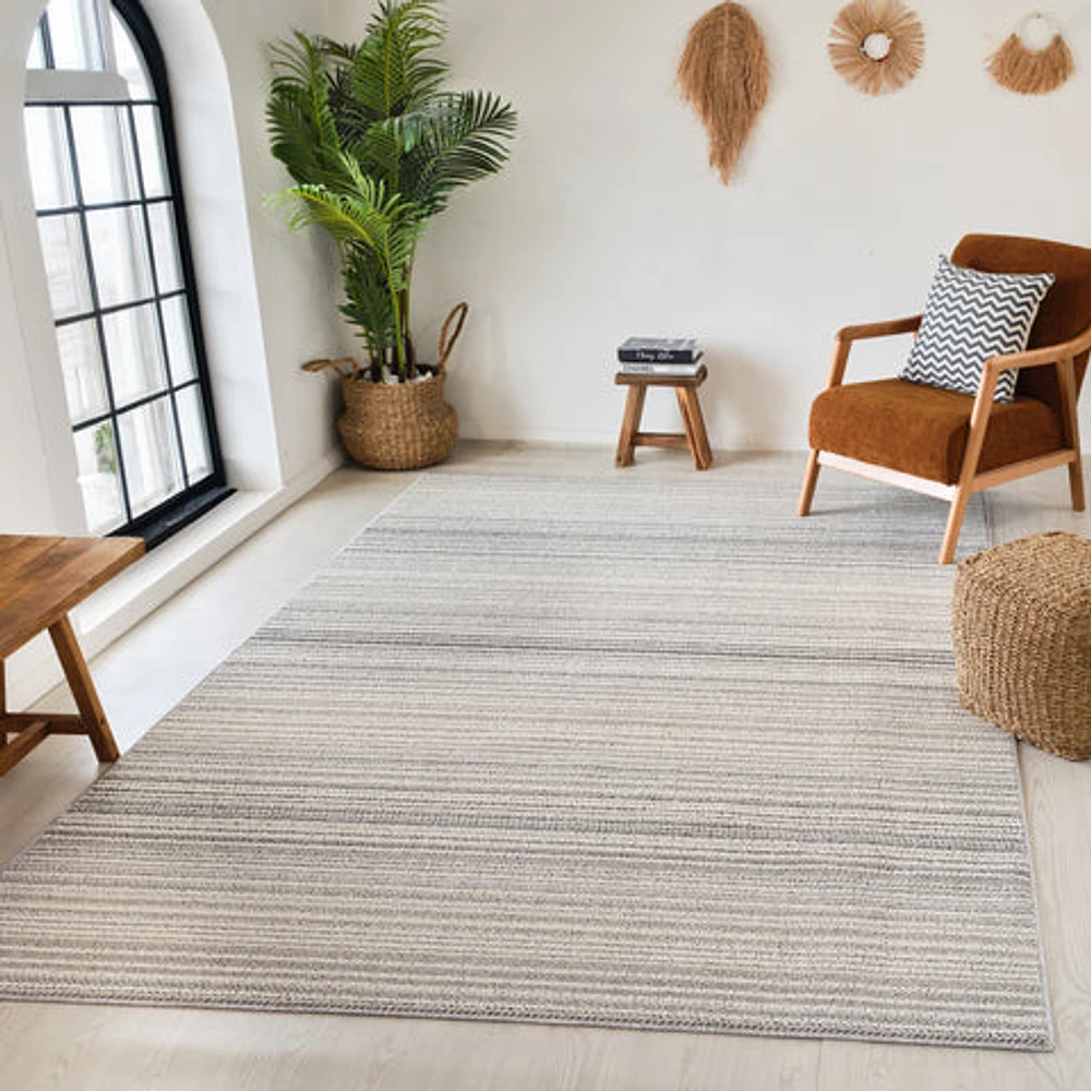 Bali 1863 Cream Gradient Striped Rug – 5 x 8'