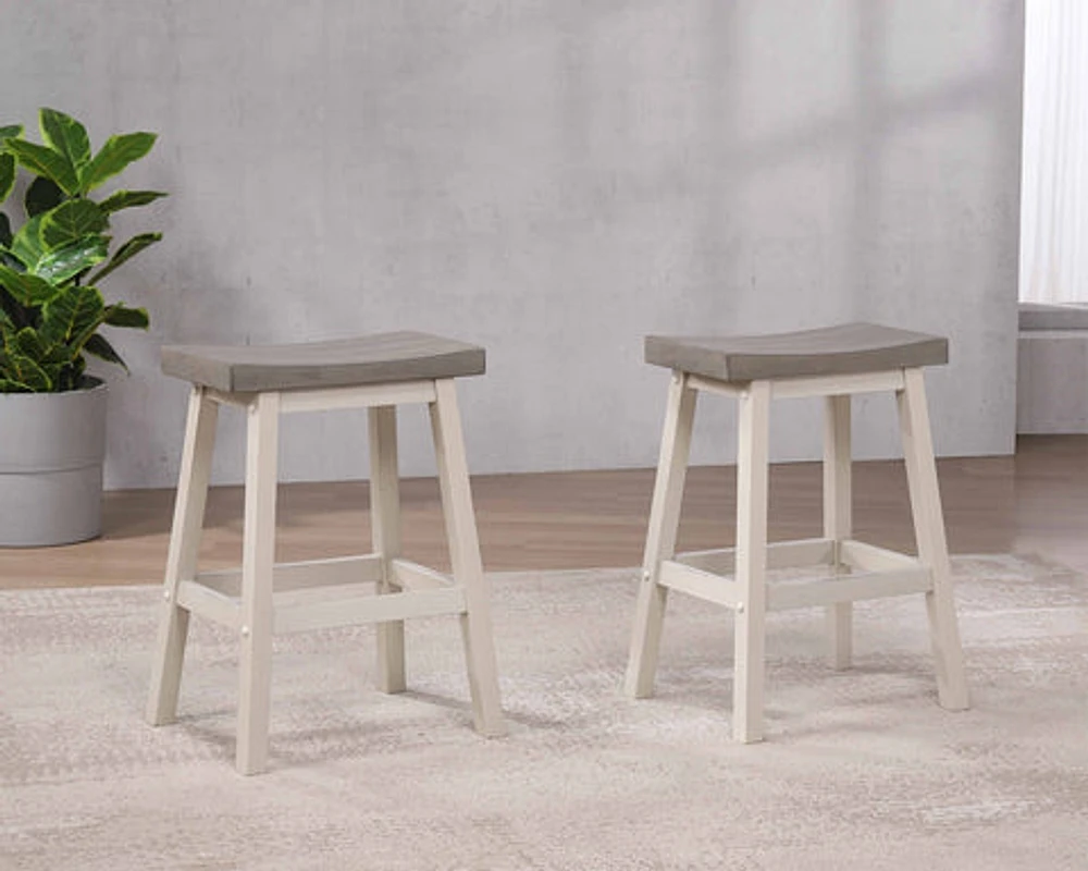 Stilla Solid Wood Saddle Counter Stool