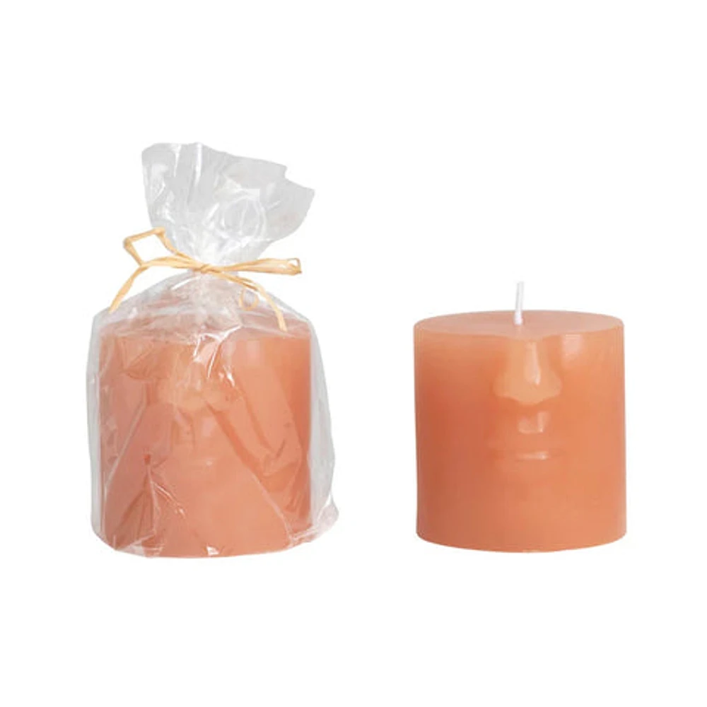 Unscented Face Pillar Candle