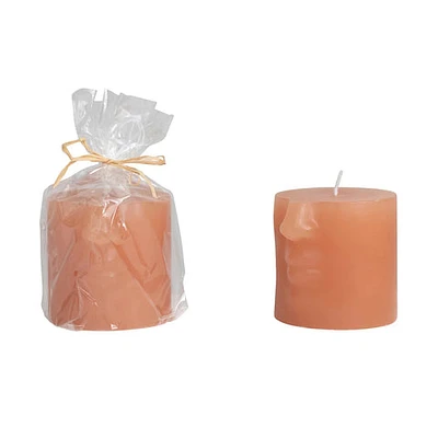 Unscented Face Pillar Candle