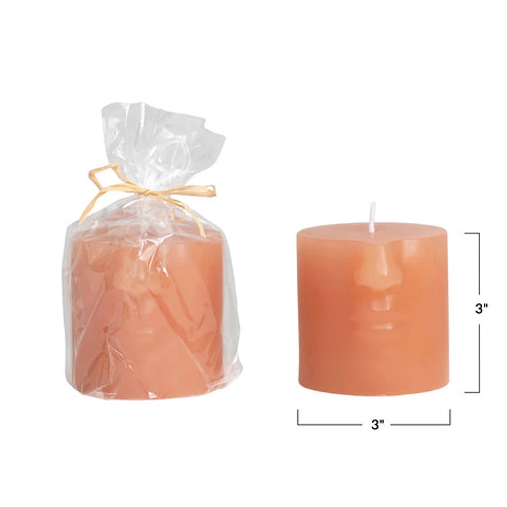 Unscented Face Pillar Candle