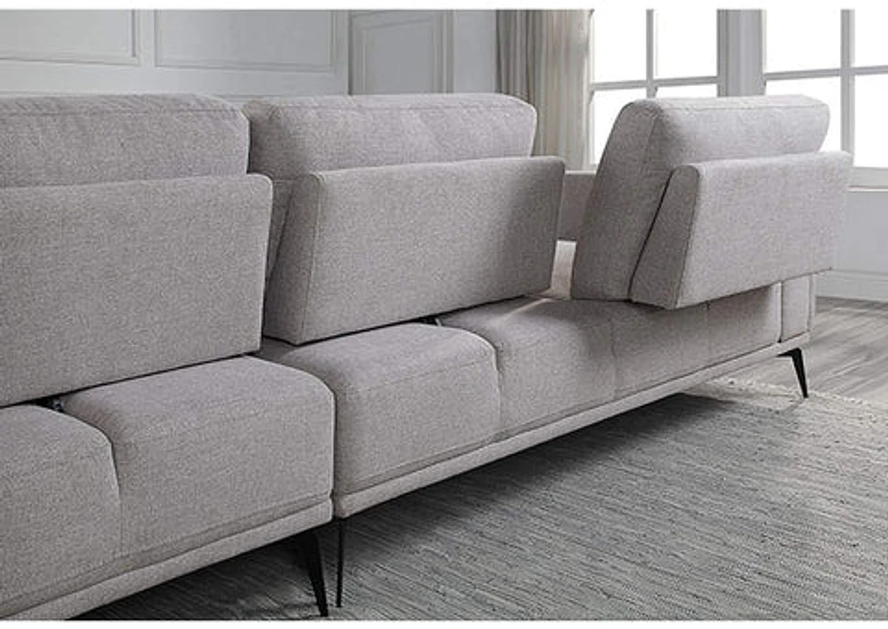 Tetra Sectional -Right Chaise-Light Grey