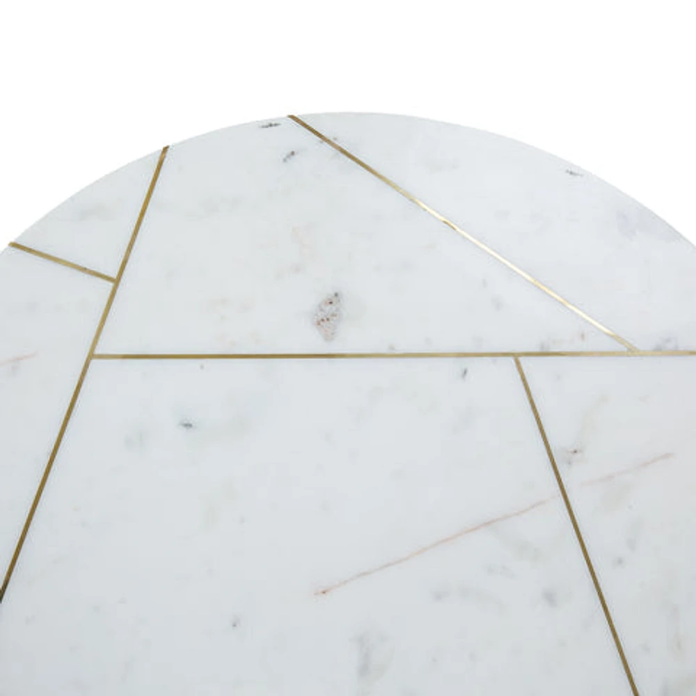 KATYA GOLD ROUND MARBLE COFFEE TABLE WIRE METAL BASE