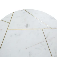 KATYA GOLD ROUND MARBLE COFFEE TABLE WIRE METAL BASE