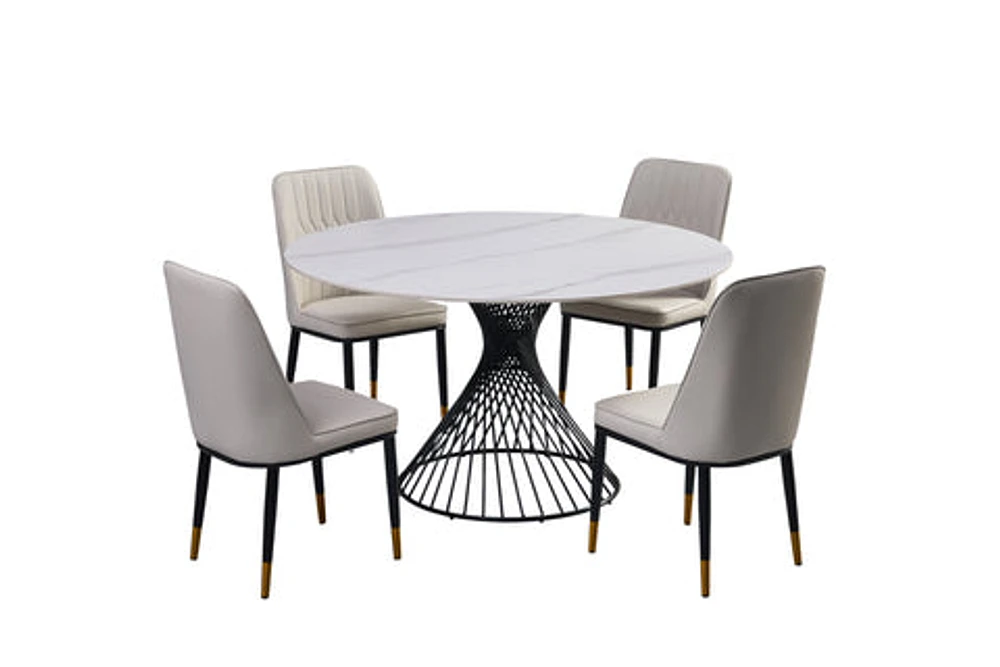 Josie 53” Round Sinterered Stone Dining Table