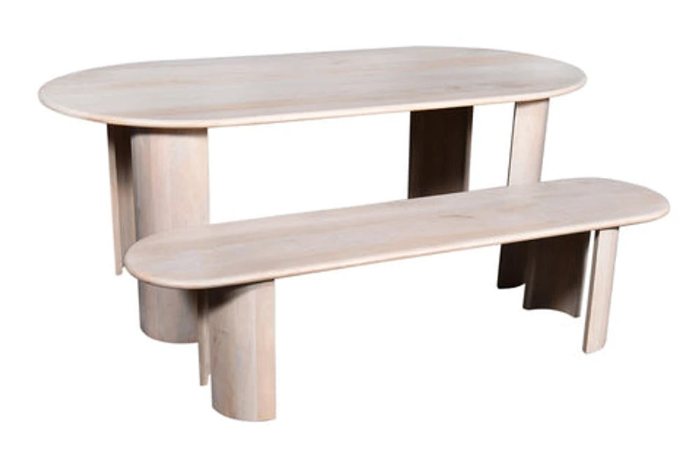 Klimt Solid Mango Wood Dining Bench