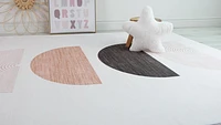 Daisy Cream Modern Geometric Area Rug – 5x8