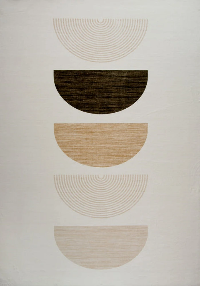 Daisy Cream Modern Geometric Area Rug – 5x8