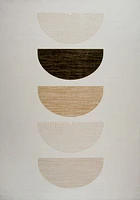 Daisy Cream Modern Geometric Area Rug – 5x8