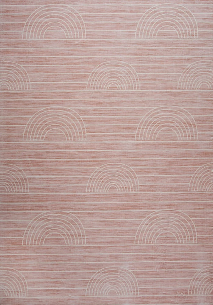 Pastel Pink Daisy Delight Area Rug