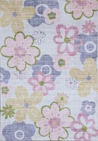 Blush Bloom Daisy Patterned Rug Pink