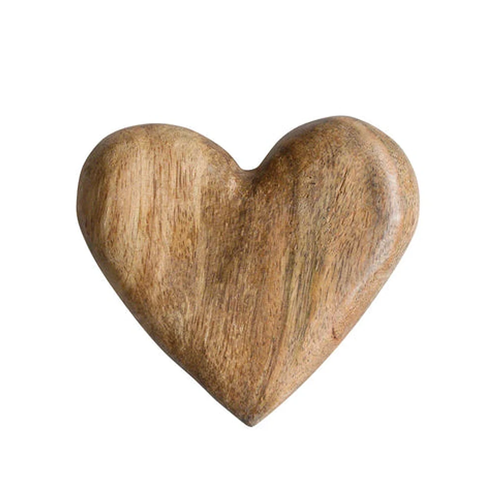 Hand-Carved Mango Wood Heart