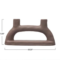 Stoneware Double Taper Holder, Matte Brown Finish