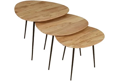 FLOOR MODEL Reeves Nesting Table - Set of 3 - Natural