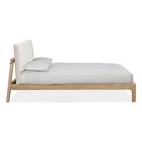 Furano Upholstered Two Cushion Platform Bed Ginger and Natural Line