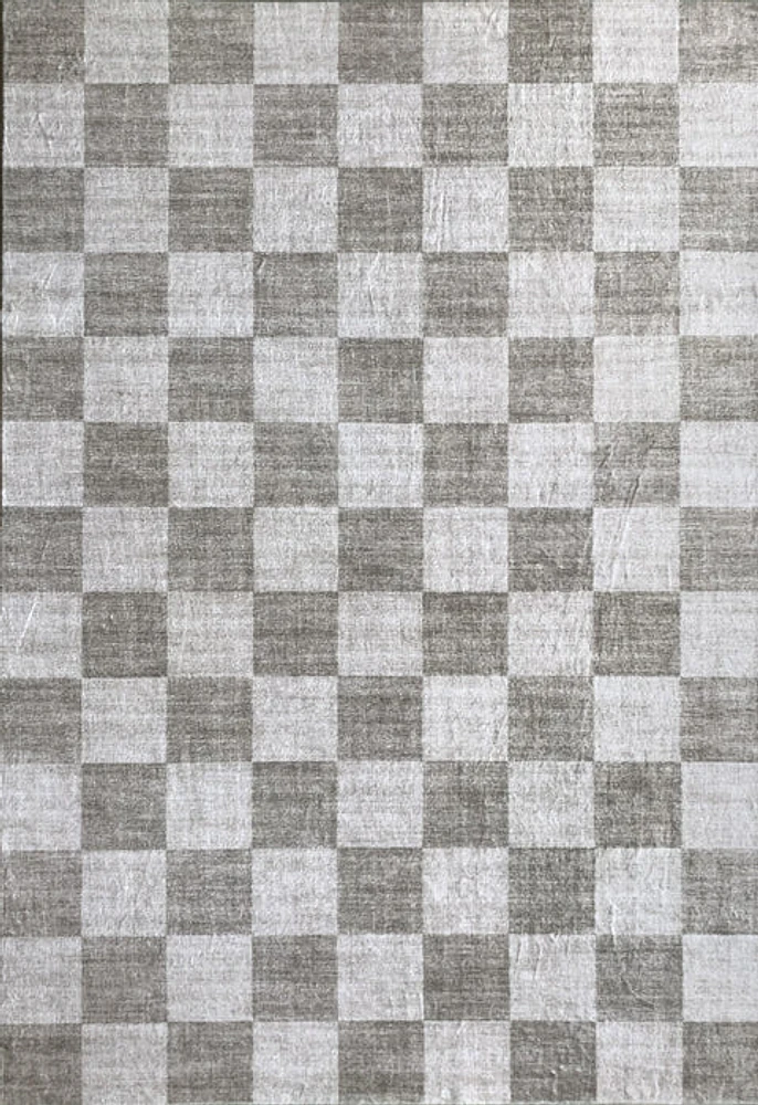 Europa Beige Checkered Rug – 5x8