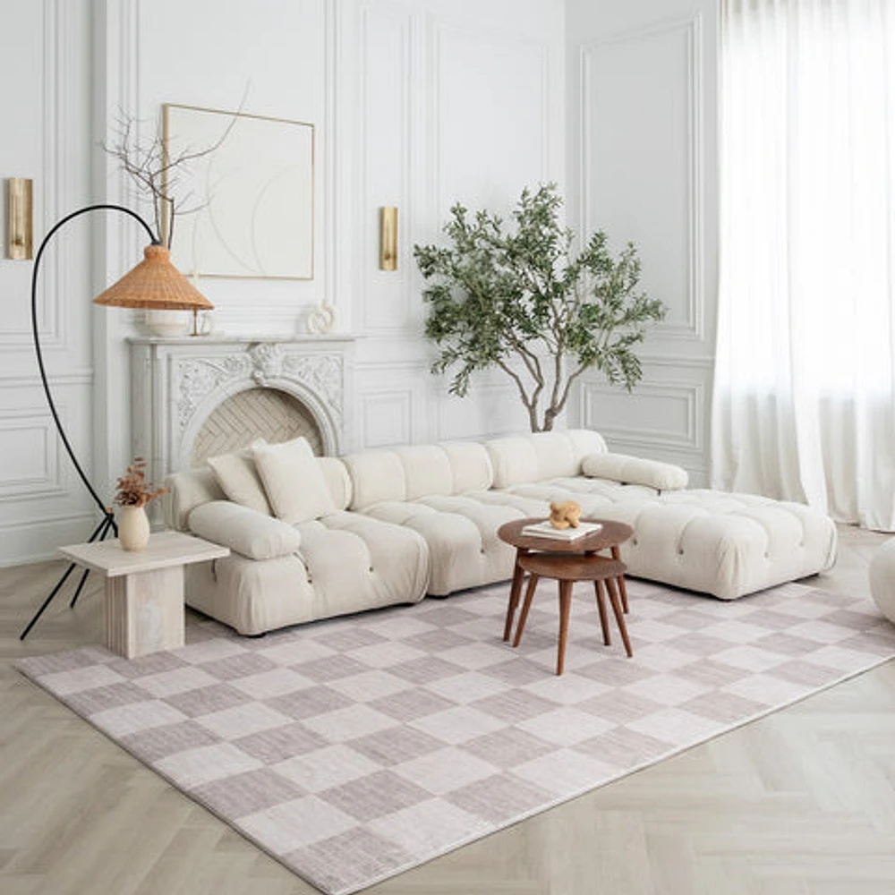 Europa Beige Modern Lines Area Rug