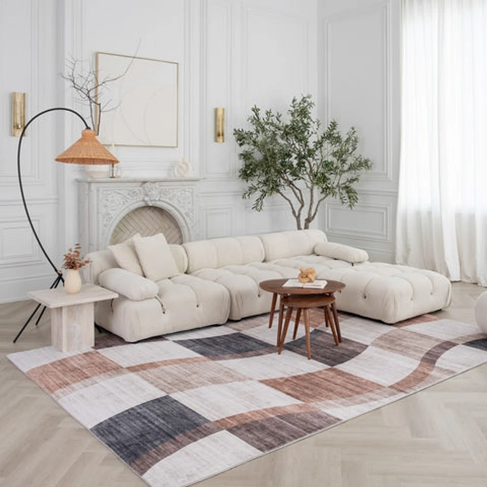 Europa Brown Distressed Pattern Area Rug