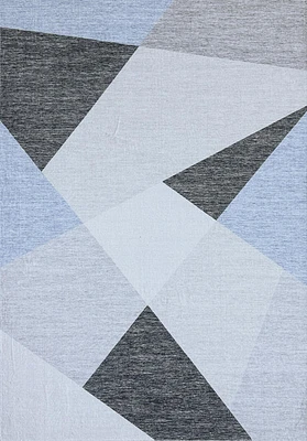 Europa Blue Contemporary Art-Inspired Rug