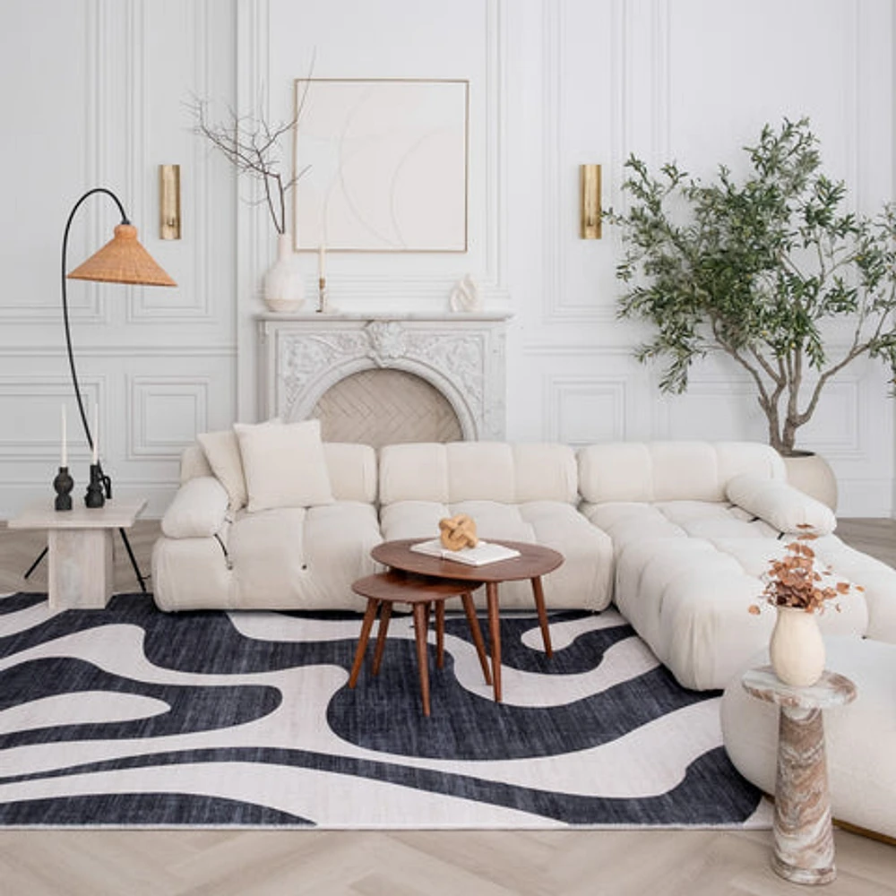 Europa Black Bold Contrast Area Rug