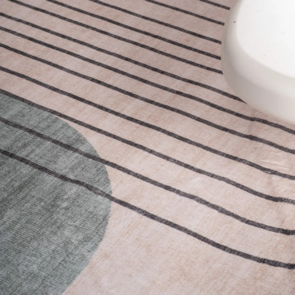 Europa Beige Subtle Stripe Modern Rug