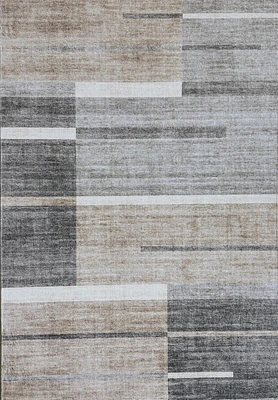 Europa Brown Contemporary Grid-Style Rug