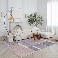 Europa Brown Contemporary Grid-Style Rug