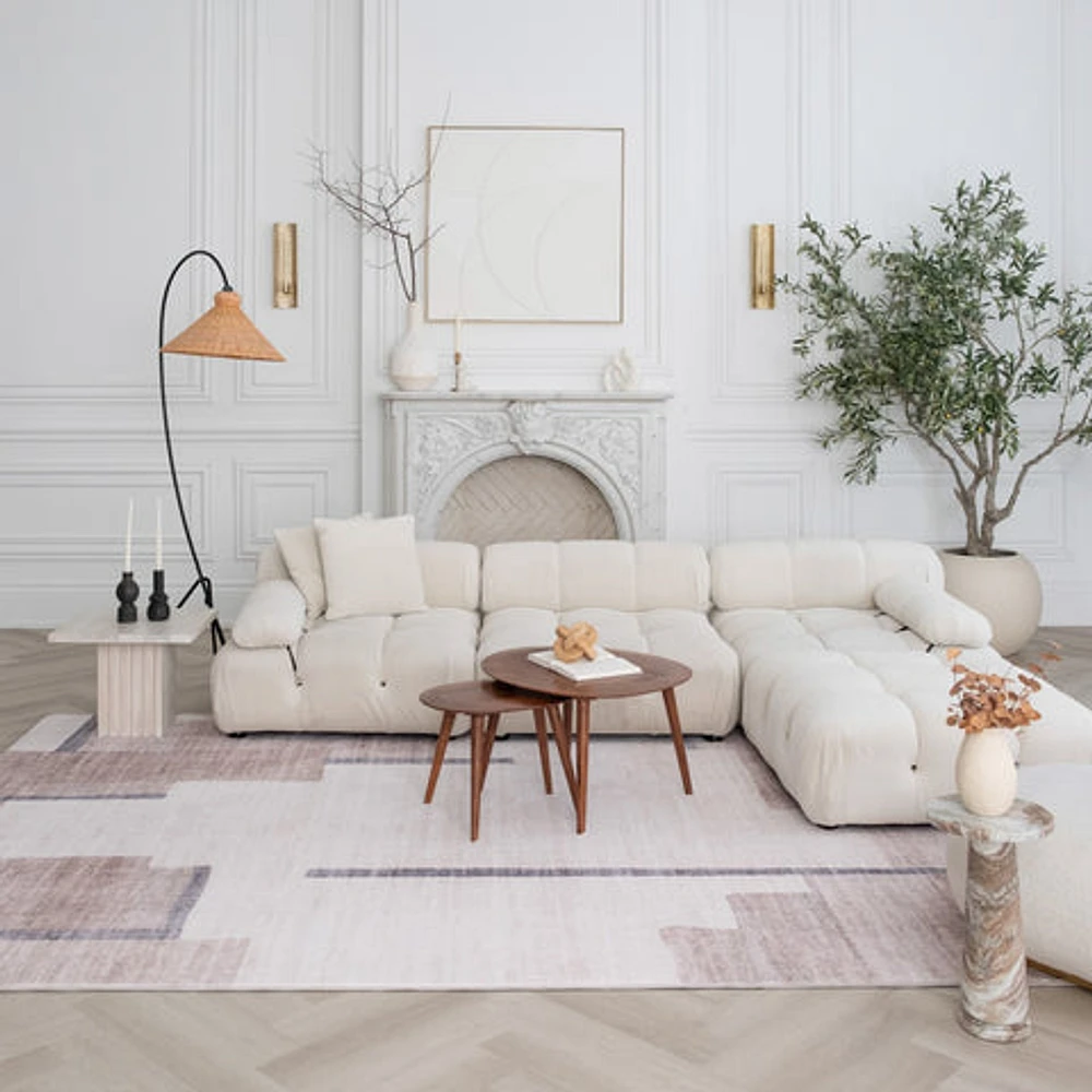 Europa Beige Minimalist Texture Rug