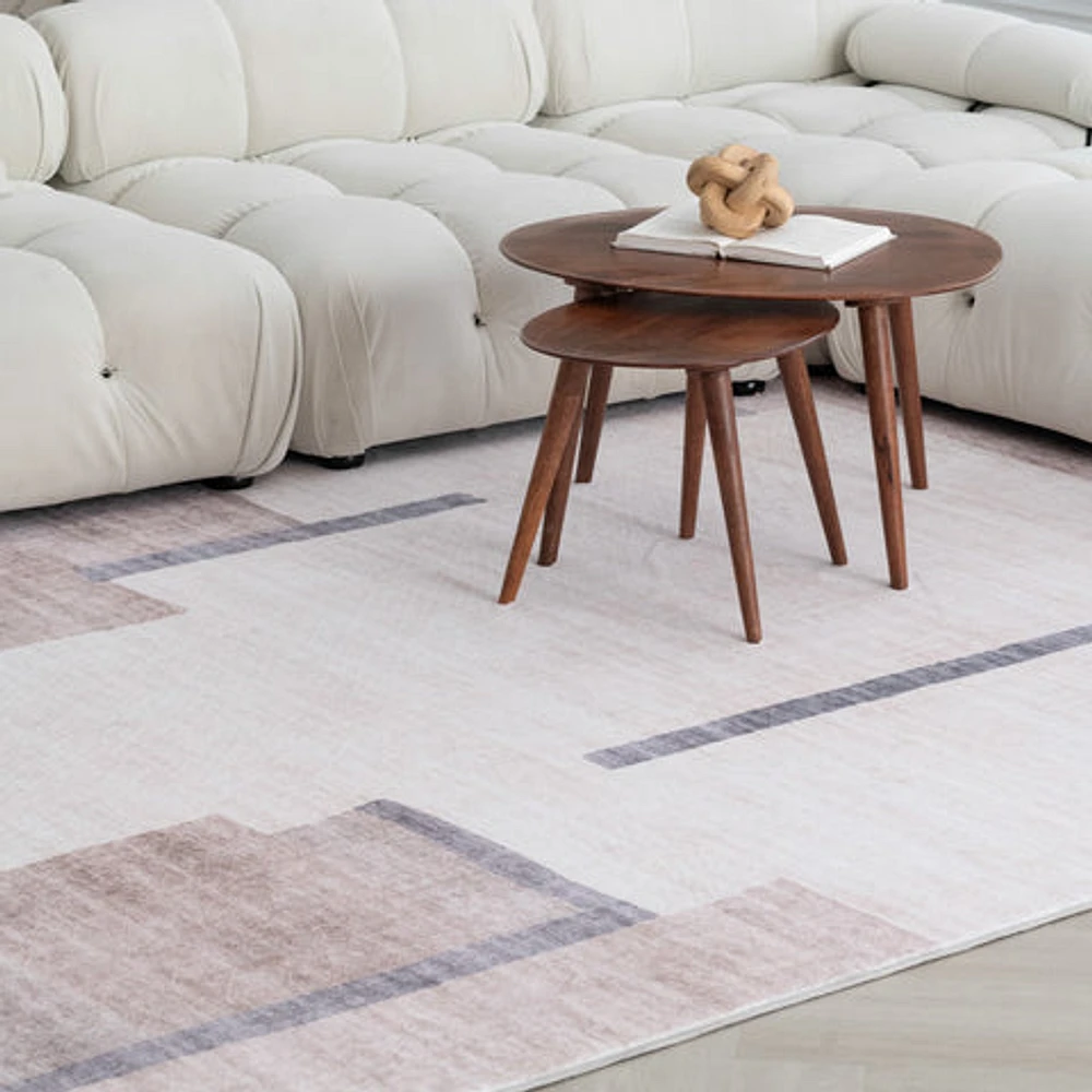 Europa Beige Minimalist Texture Rug