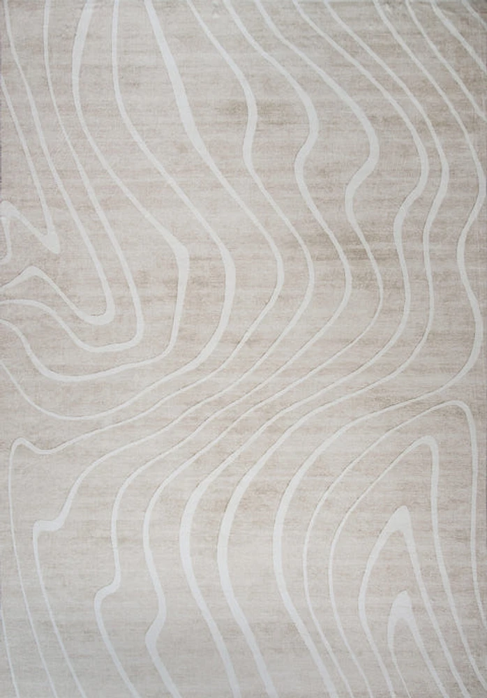 Europa Beige Tonal Stripe Area Rug