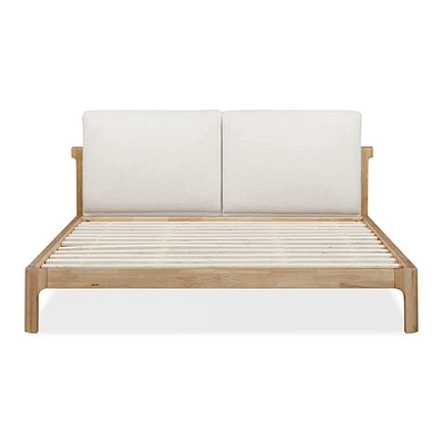 Furano Upholstered Two Cushion Platform Bed Ginger and Natural Line