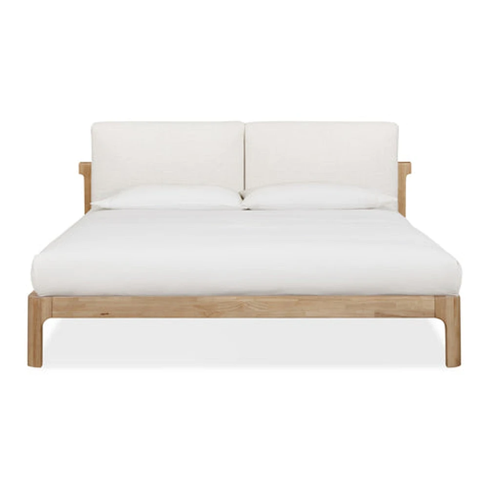 Furano Upholstered Two Cushion Platform Bed Ginger and Natural Line