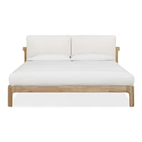 Furano Upholstered Two Cushion Platform Bed Ginger and Natural Line