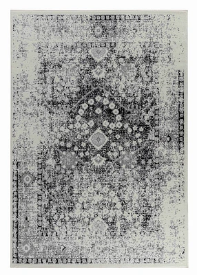 Hamilton Black Floral Medallion Area Rug