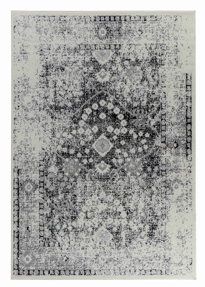 Hamilton Black Floral Medallion Area Rug