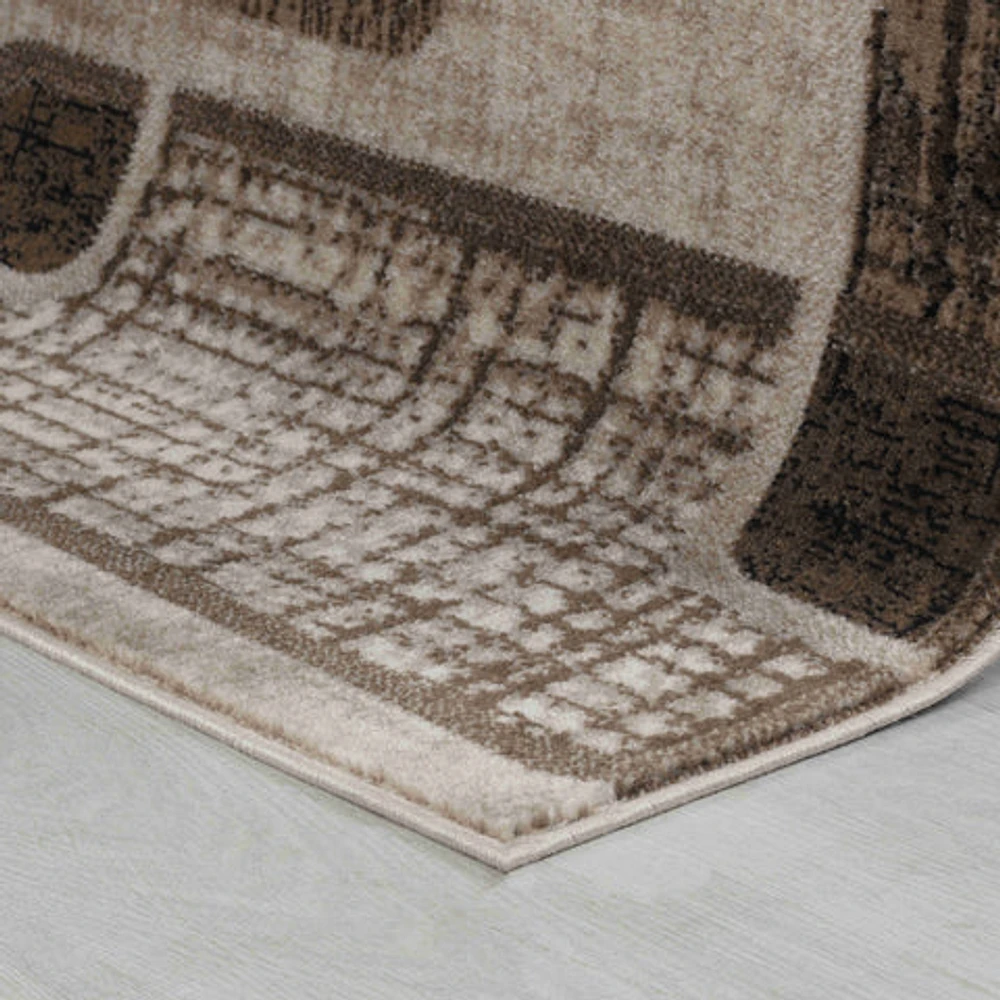 Hamilton Brown Distressed Medallion Rug